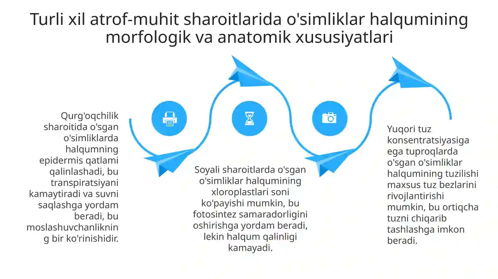 Turli muhit sharoitda ösgan ösimlik laring tuzilishni taqqoslash 4