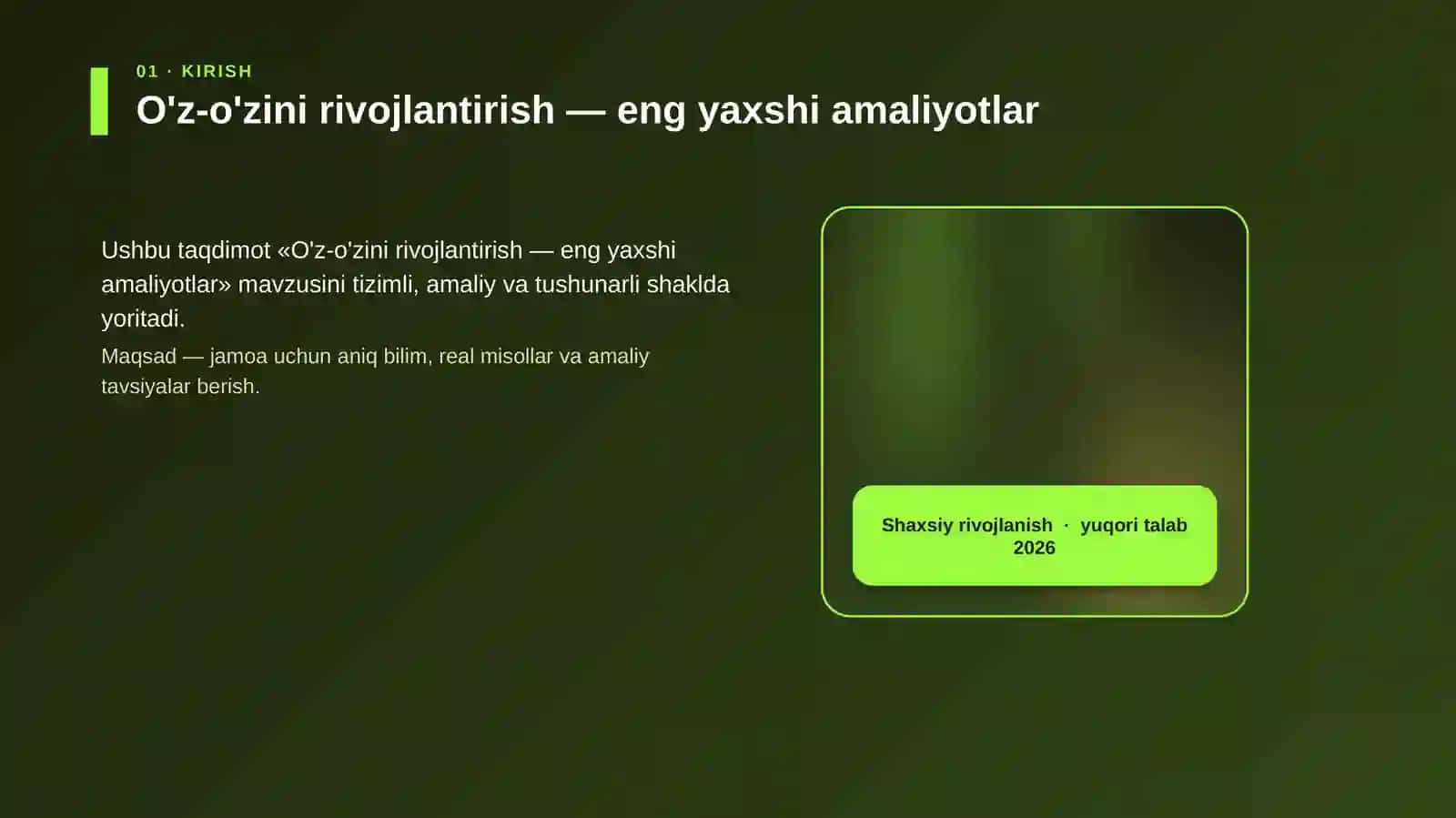 O'z-o'zini rivojlantirish 4