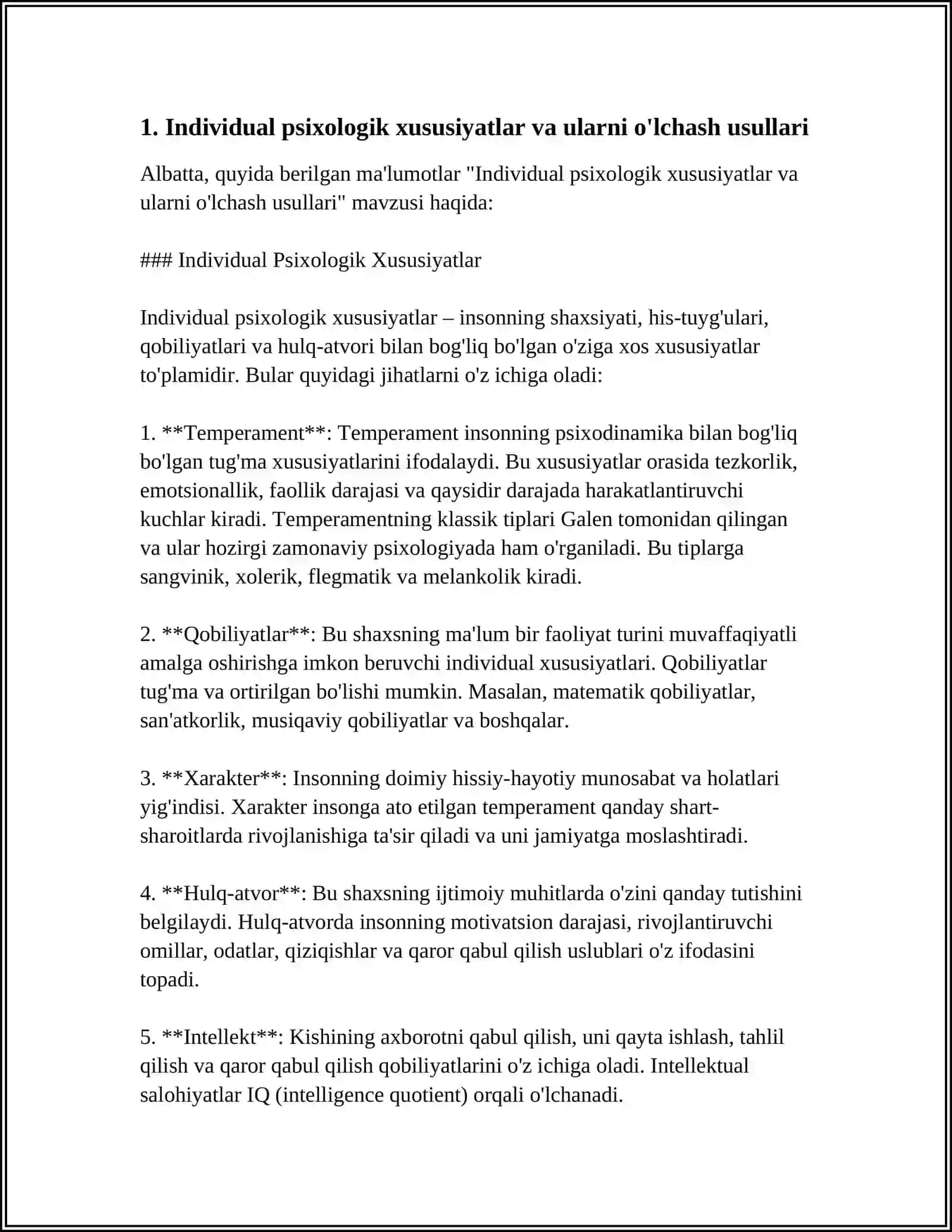 DIFFERENSIAL PSIXOLOGIYA VA PSIXODIAGNOSTIKA OʻRTASIDAGI BOGʻLIQLIK 4
