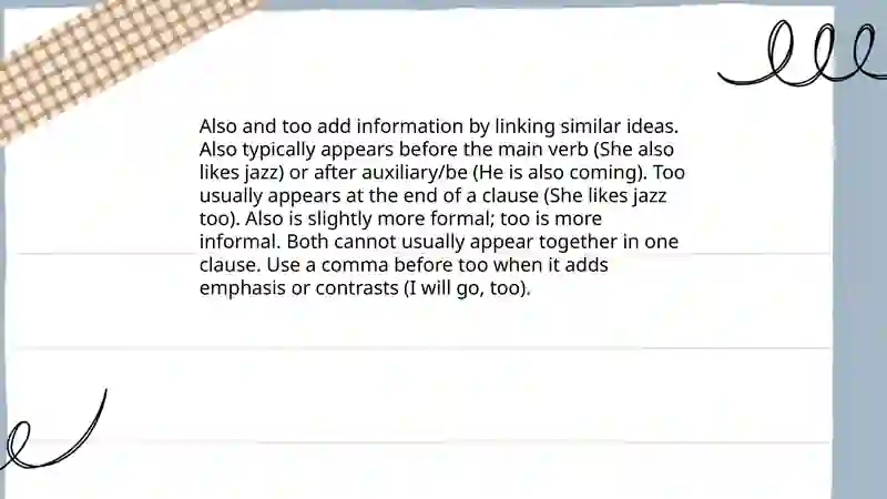 Linking words. Addition, contrast and time 4
