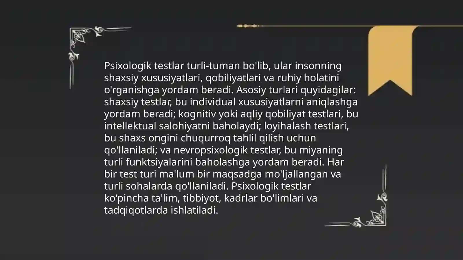 Psixodiagnostikaning umumiy tamoyillari va psixodiagnostik metodlar 4