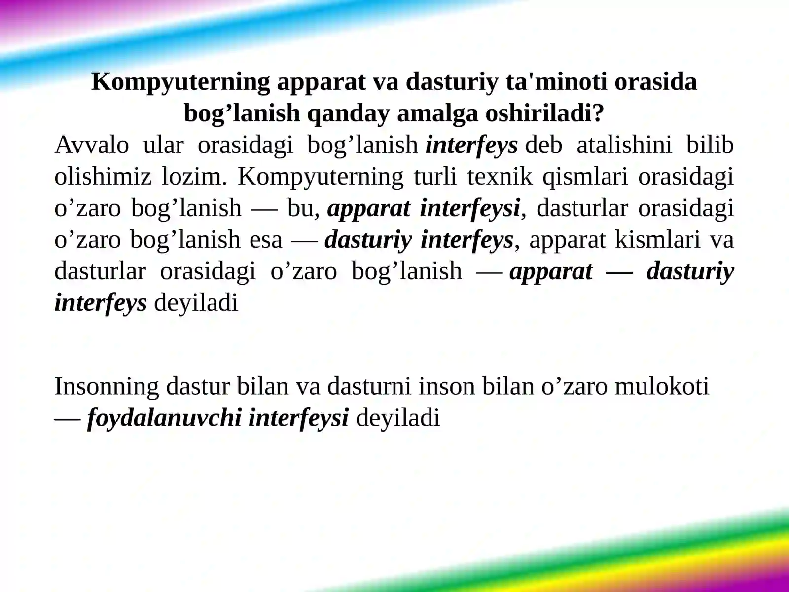Operatorlar va standart funksiyalar (shartli operatorlar, tanlash operatorlari, massiv operatorlari, massivlar, tuzilmalar va protseduralar) 4