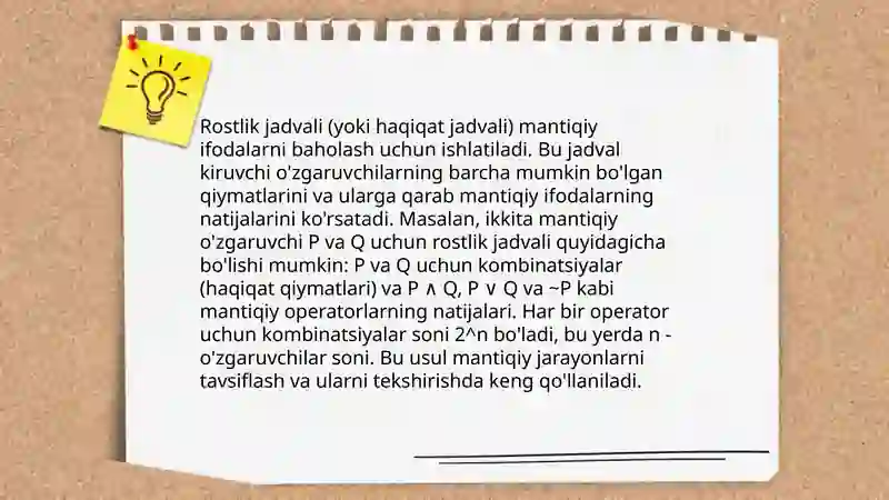 Mantiqiy operatorlar 4