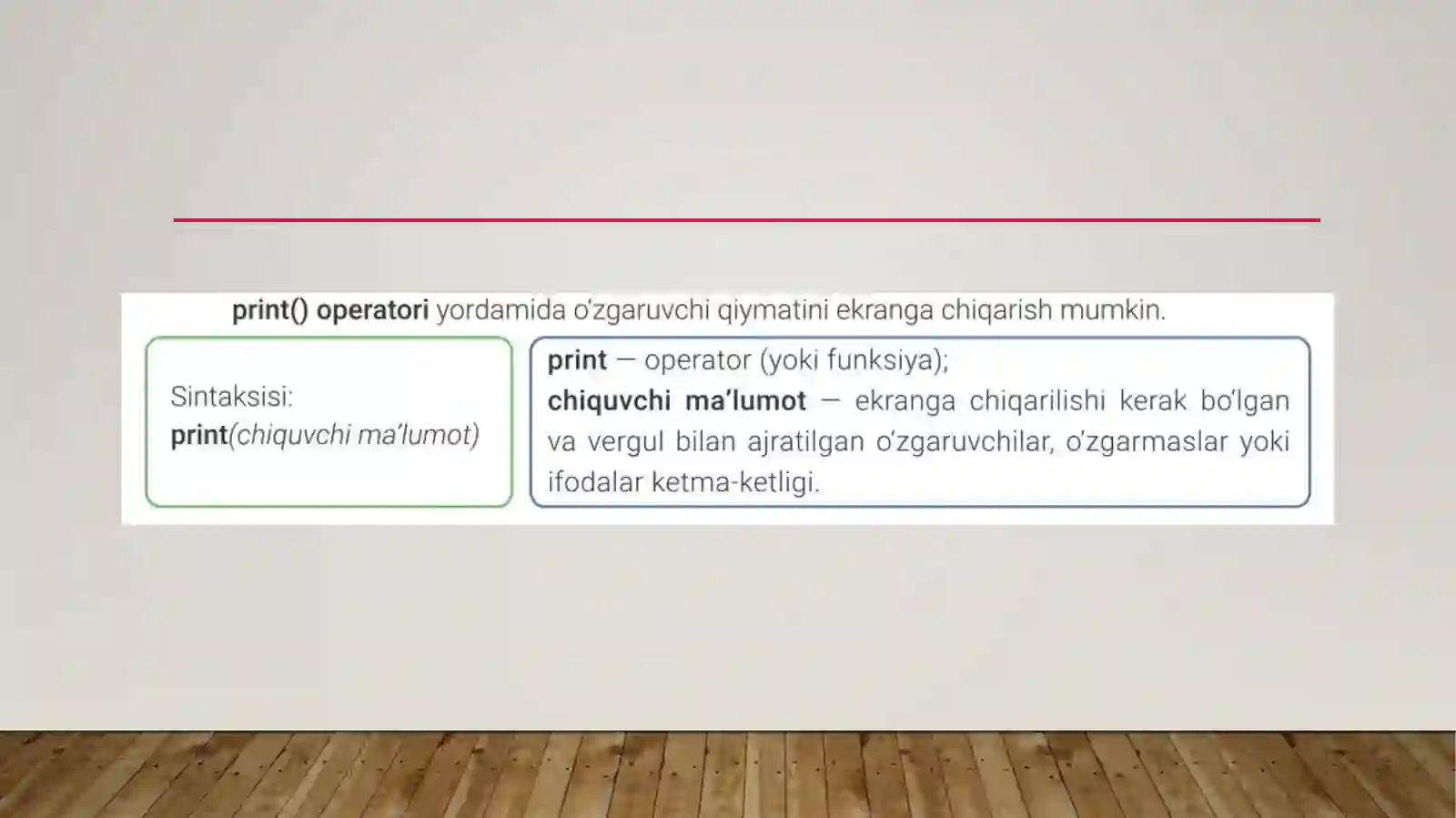 PYTHONDA OPERATOR VA IFODALAR 4