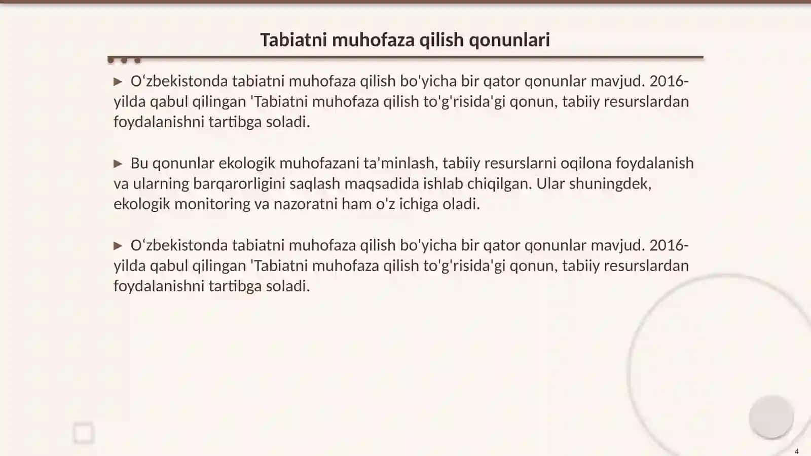 Oʻzbekiston tabiatini muhofaza qilish 4