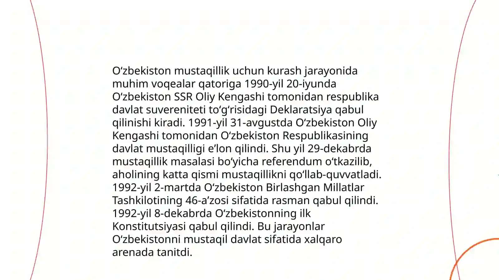 Mustaqillikka erishish arafasida oOʻzbekistondagi ijtimoiy-siyosiy jarayonlar 4