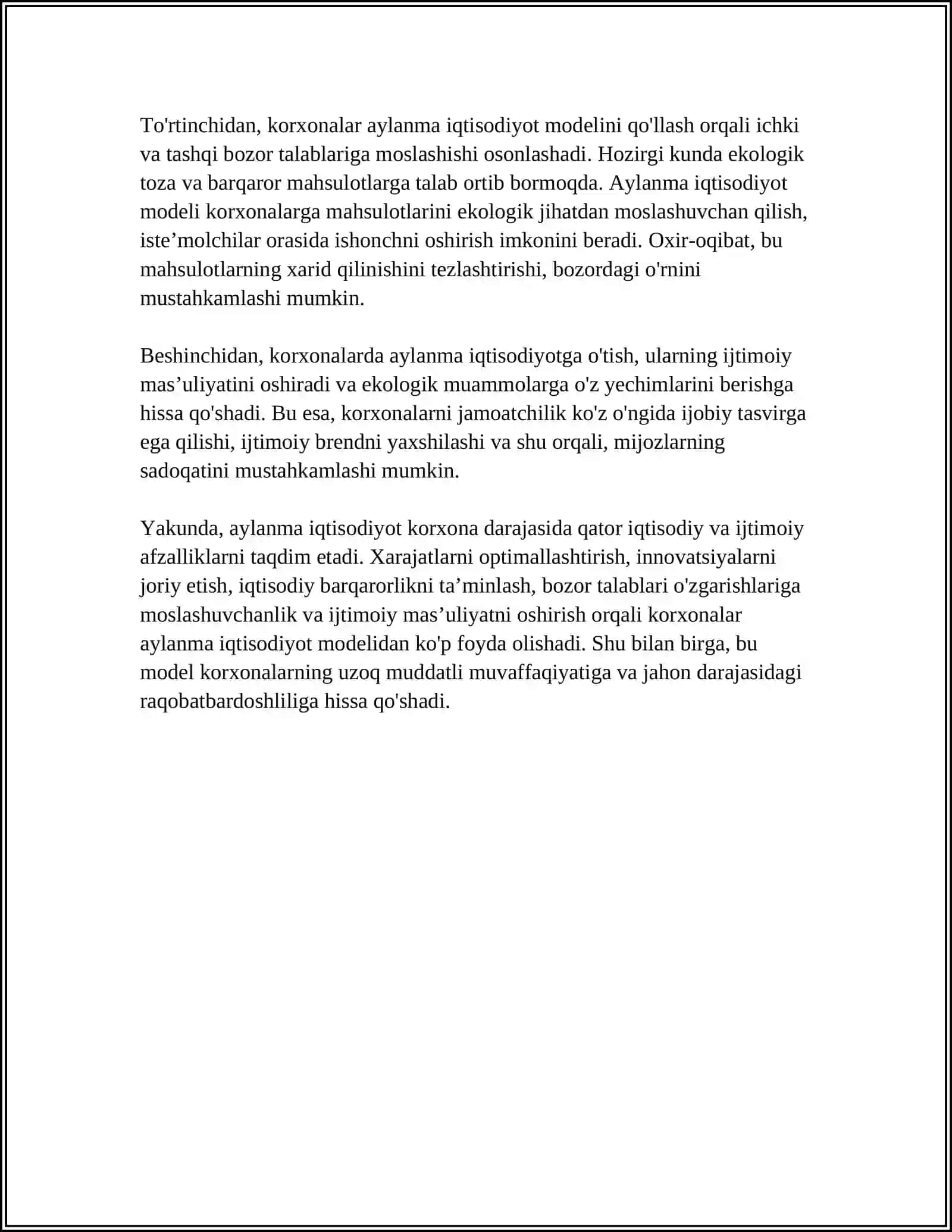 Aylanma iqtisodiyotning mikro va makro iqtisodiy ta'sirlari 4