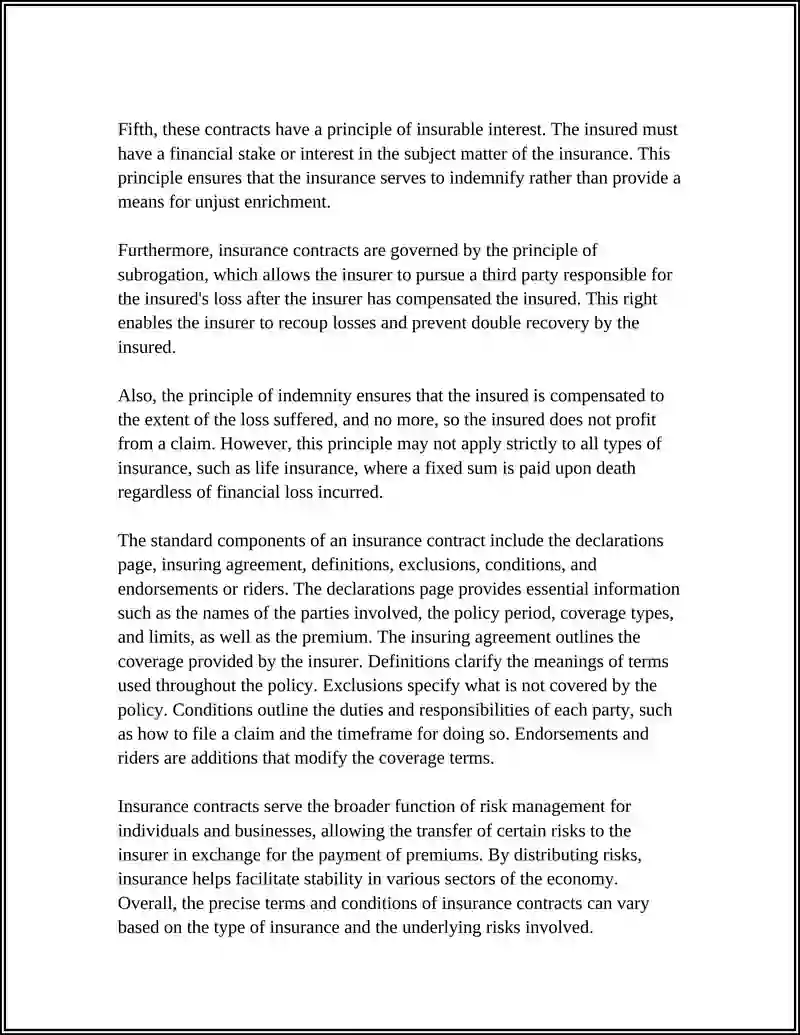 INSURANCE CONTRACT 4