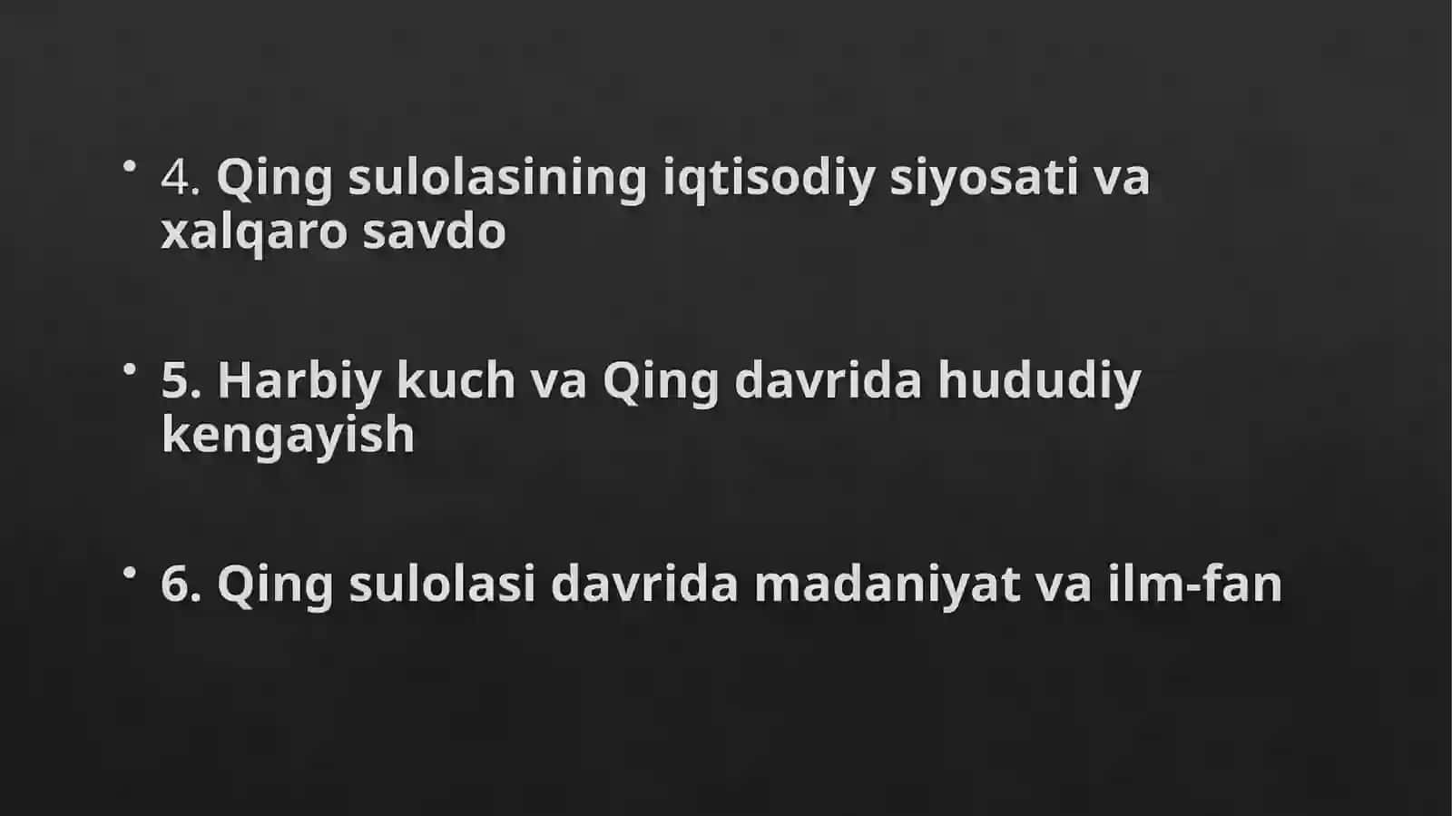 XVII asrda Xitoy: Manjurlar va Sinsulolasi 4