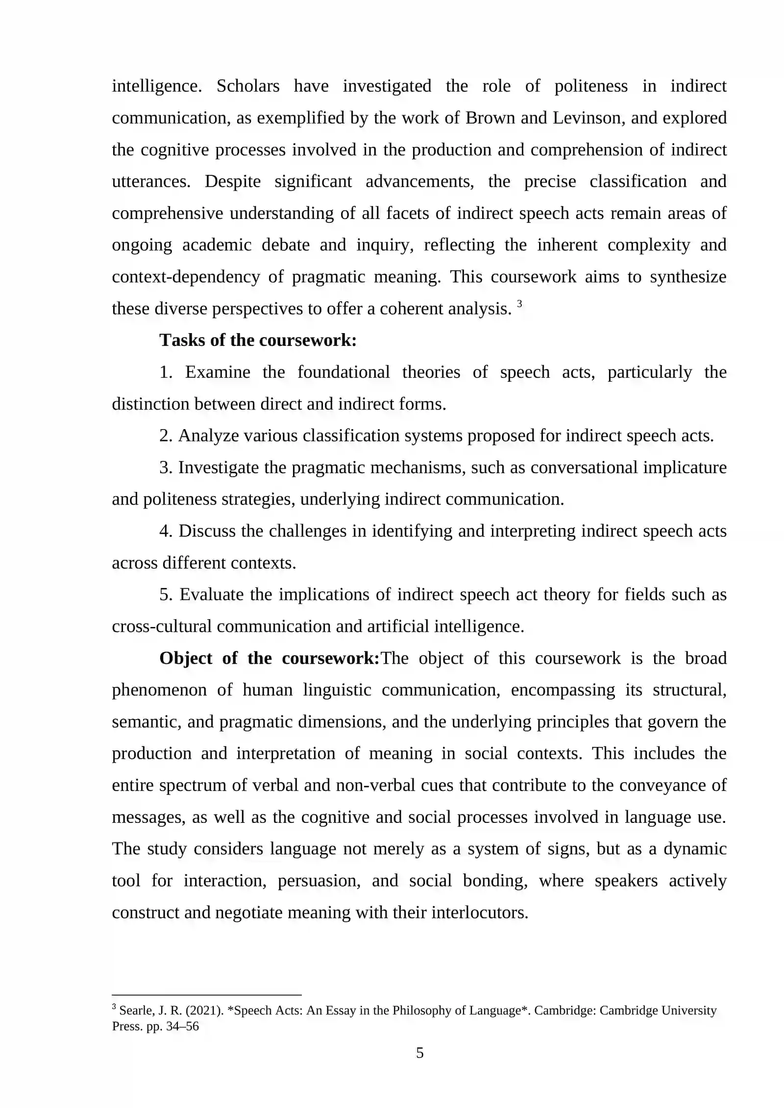 Classification of speech acts. Indirect speech acts 4