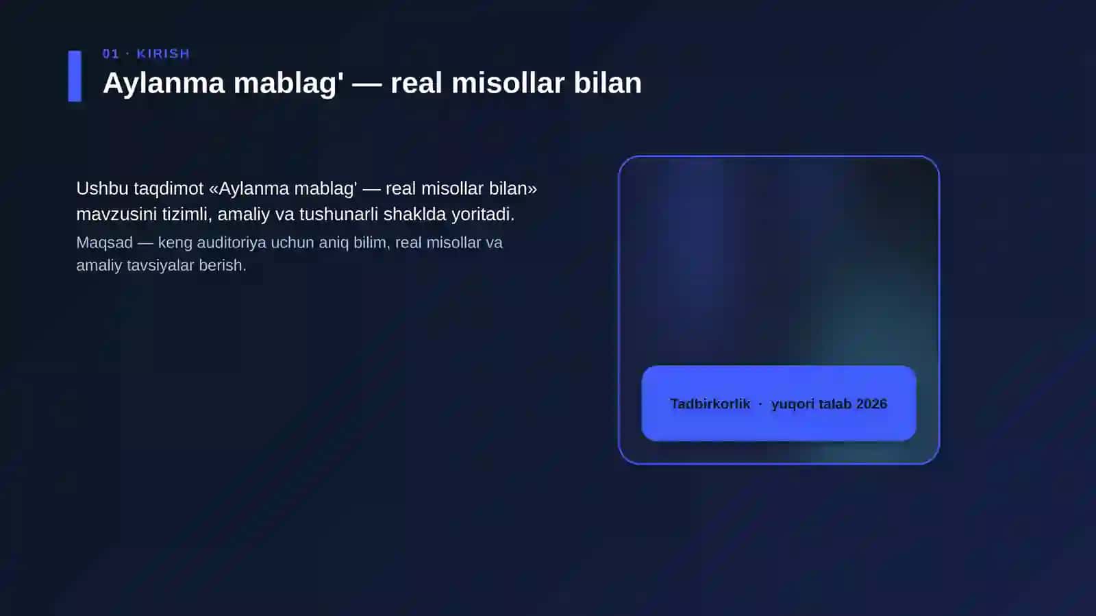Aylanma mablag' — real misollar bilan 4