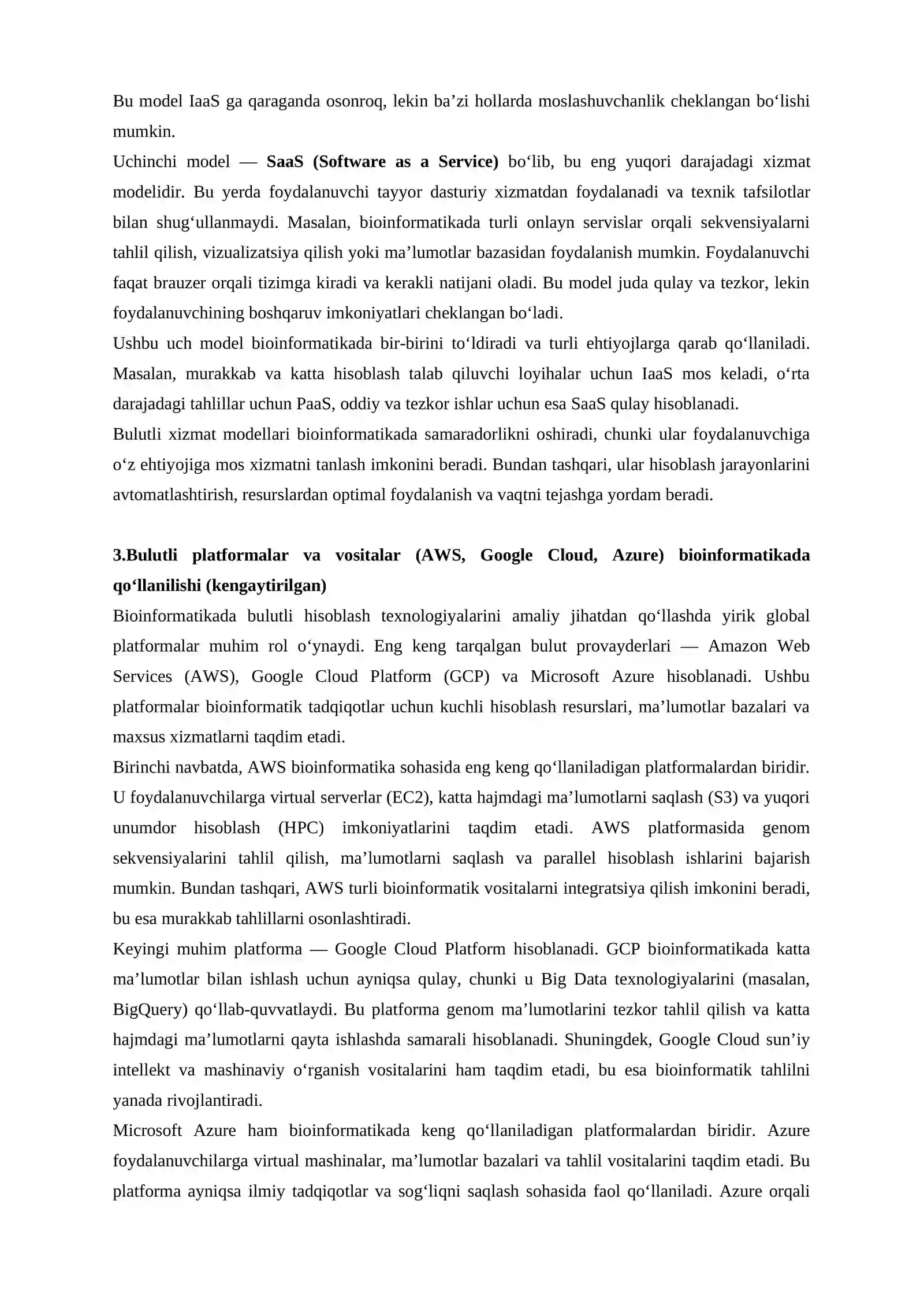 Bioinformatikada bulutli hisoblash (Cloud Computing) 4