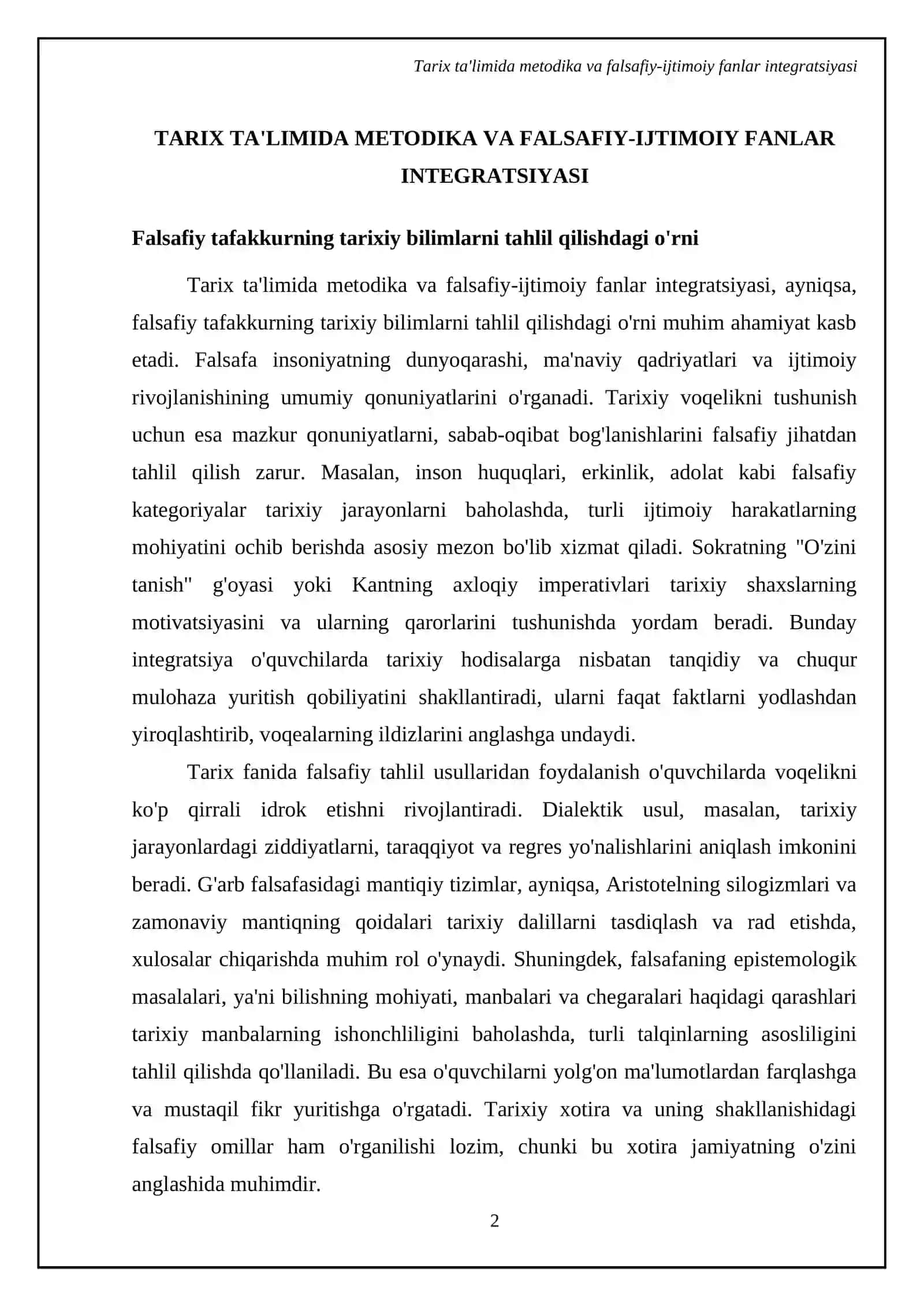 Tarix oqitish metodikasi fanning turdosh fanlar bilan bogliqligi 4