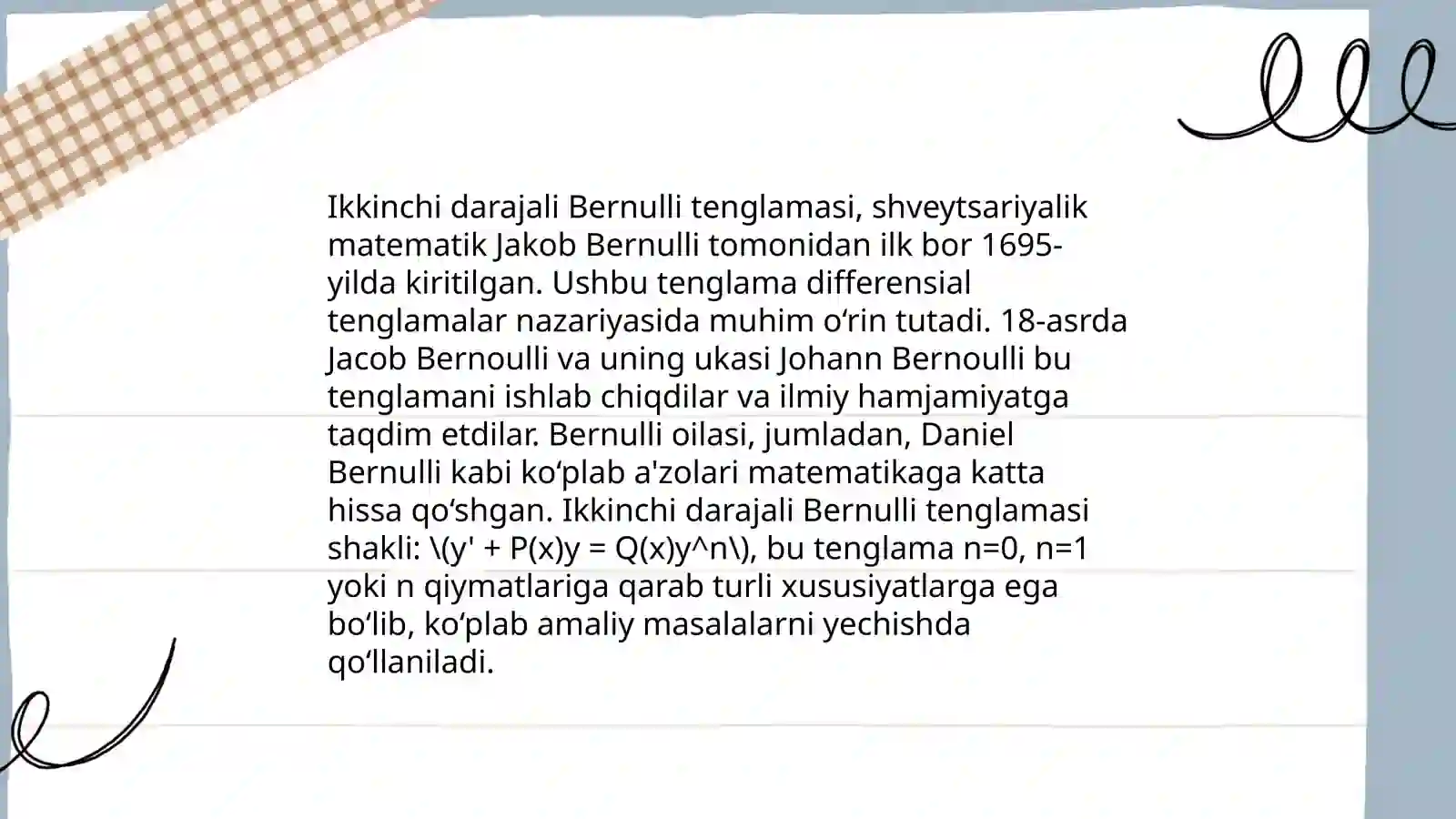 Bernulli tenglamasi 4