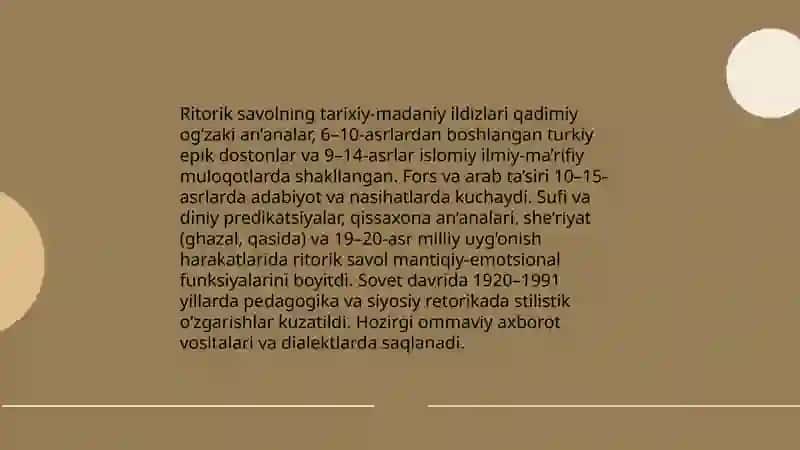 Ritorik savolning lisoniy-madaniy o'ziga xos xususiyatlari 4