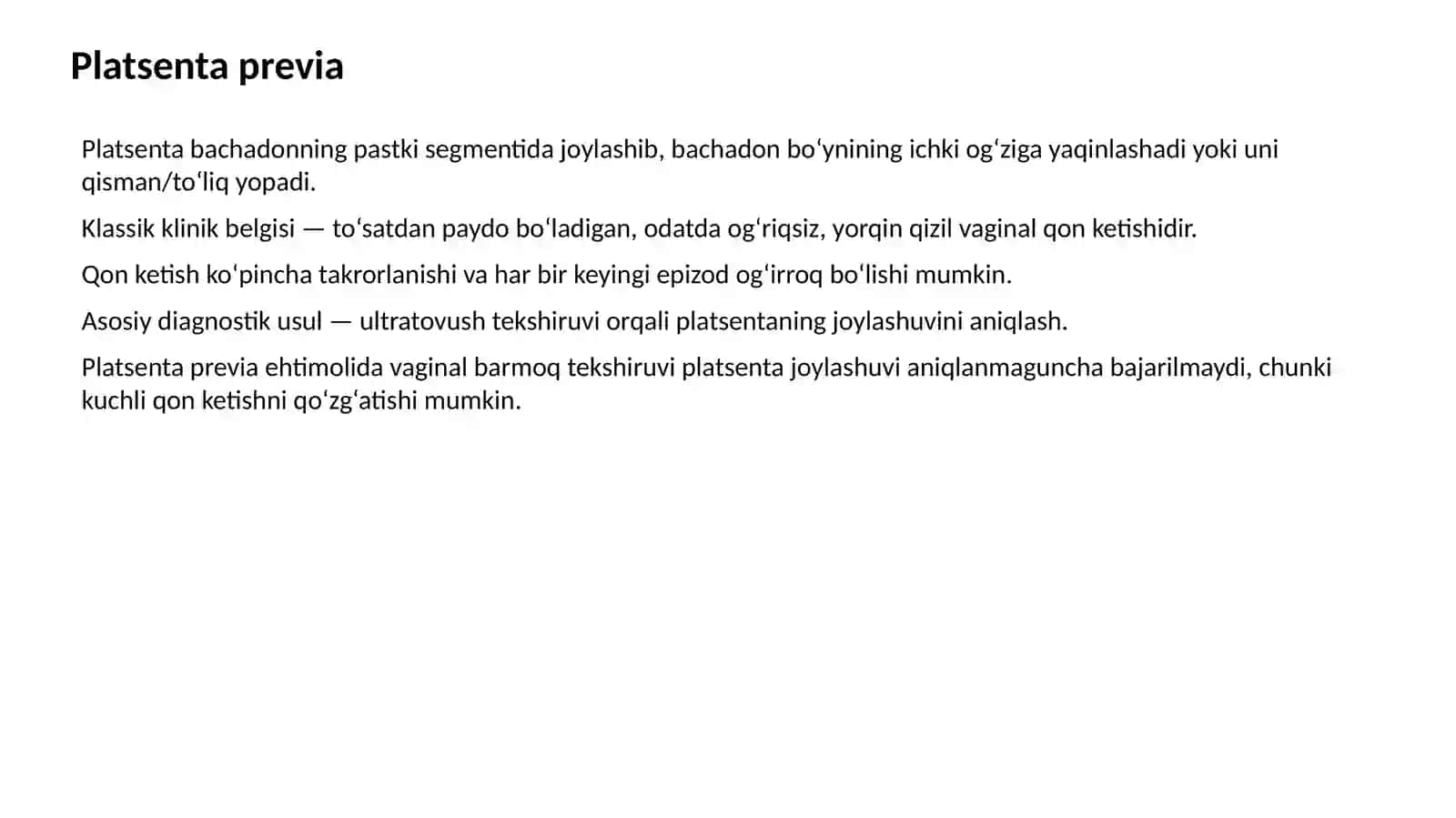 Homiladorlik va tug‘ruq vaqtida qon ketish 4