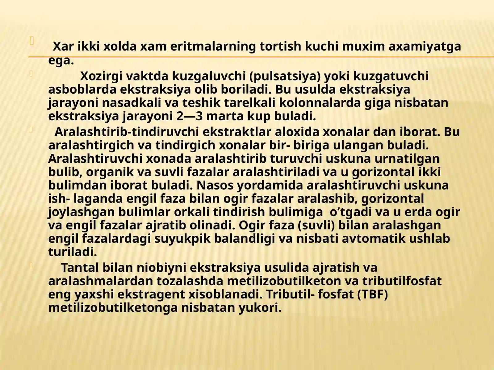Ekstraksiya jarayoni 4