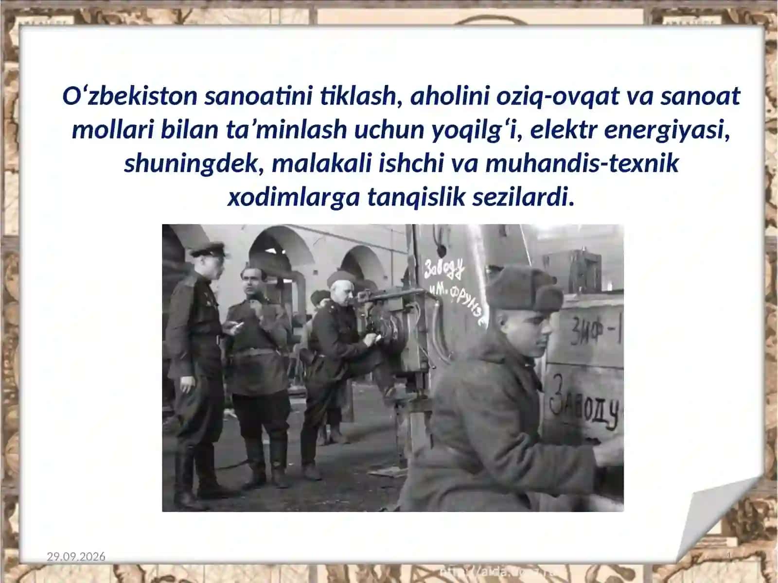 O‘zbekiston xalq xo‘jaligining urushdan keyingi ahvoli 4