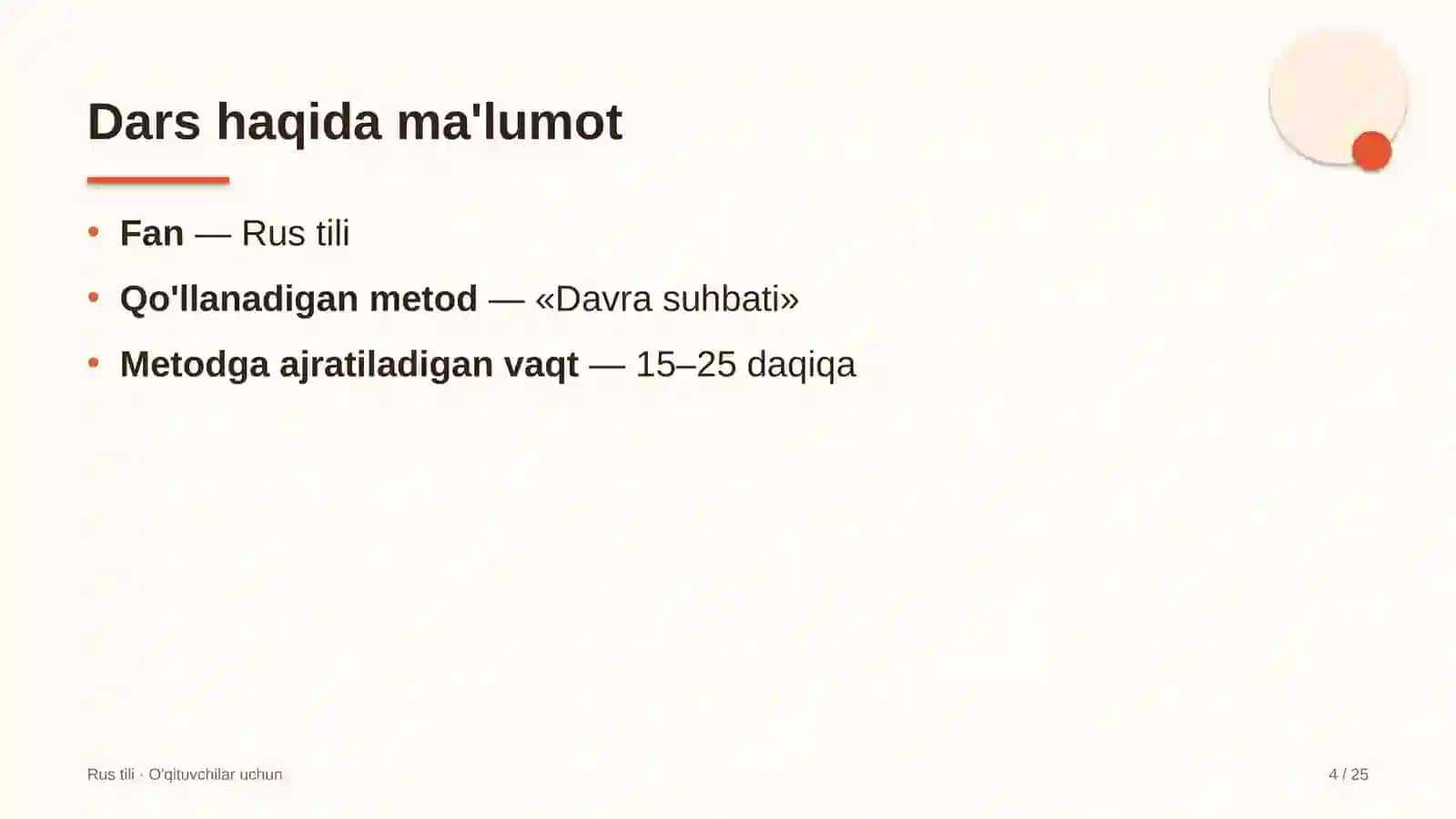 rus tili darslarida davra suhbati metodidan foydalanish 4993 4