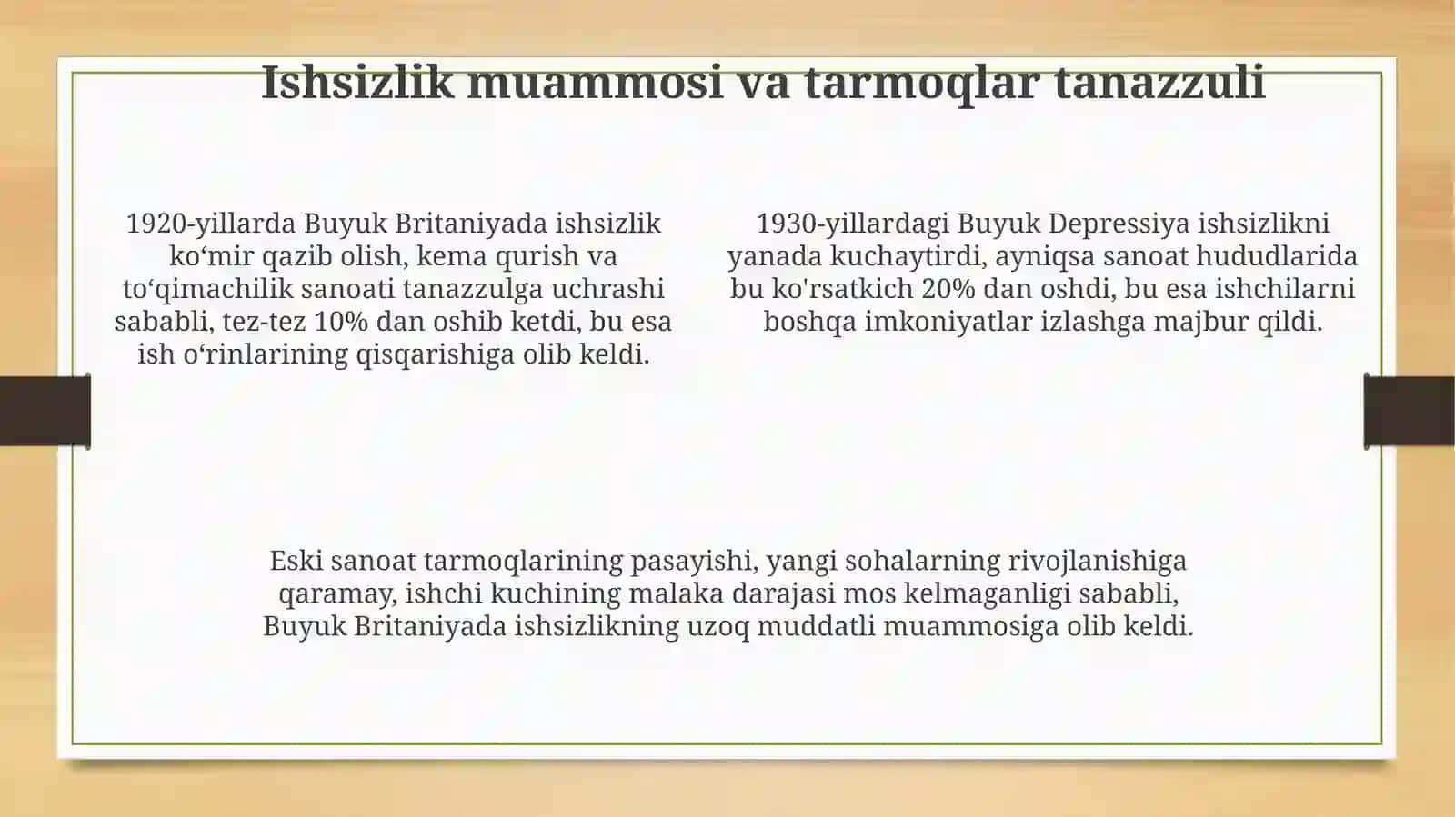 Buyuk Britaniya iqtisodiy o'zgarishlari (1918-1945) 4