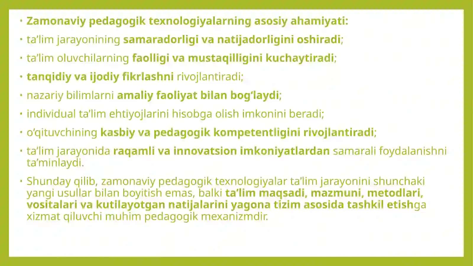 Zamonaviy pedagogik texnologiyalar: mohiyati va ahmiyati 4