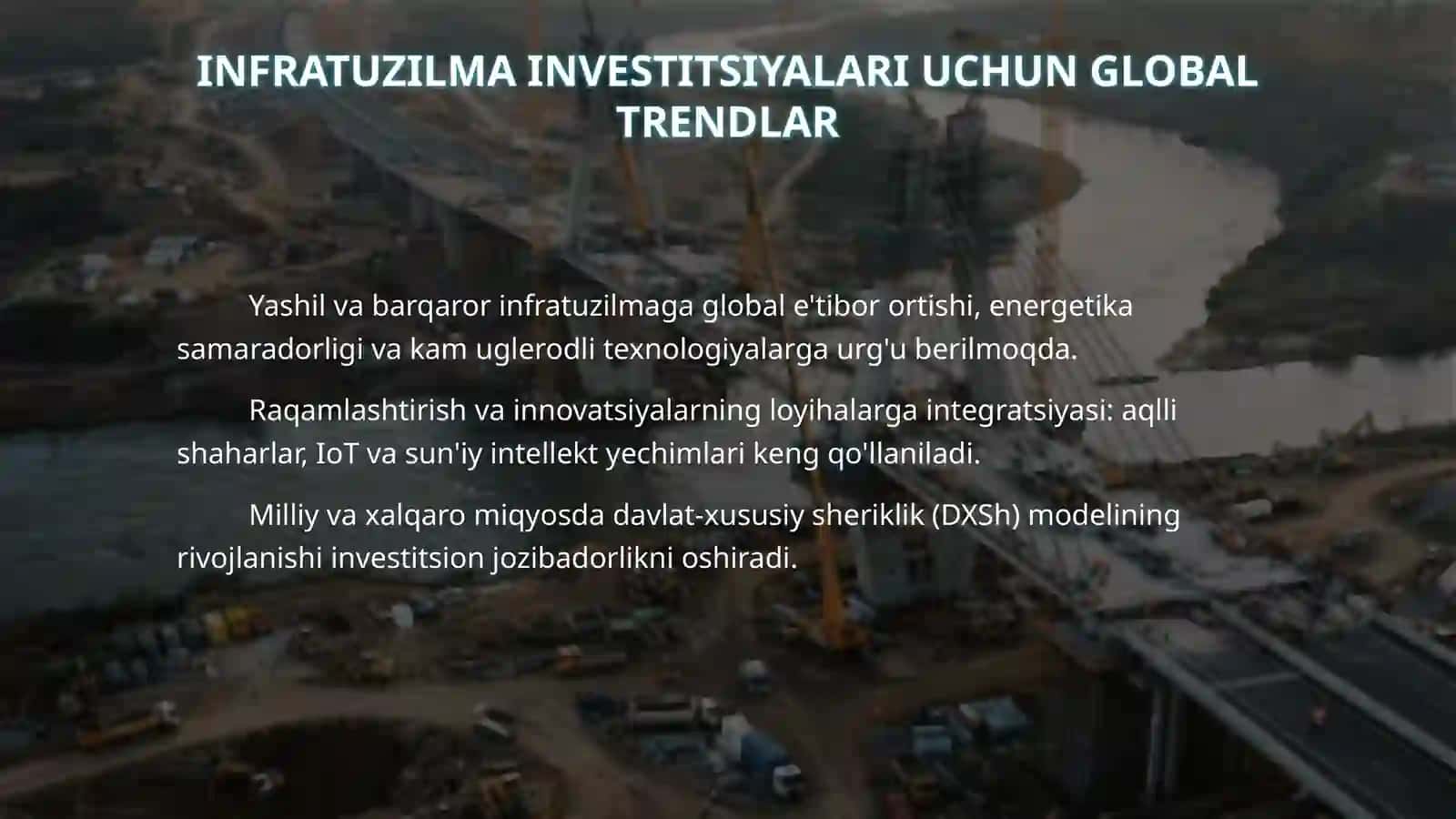 Infratuzilma loyihalarida investitsion jozibadorlikni oshirish yo*llari 4