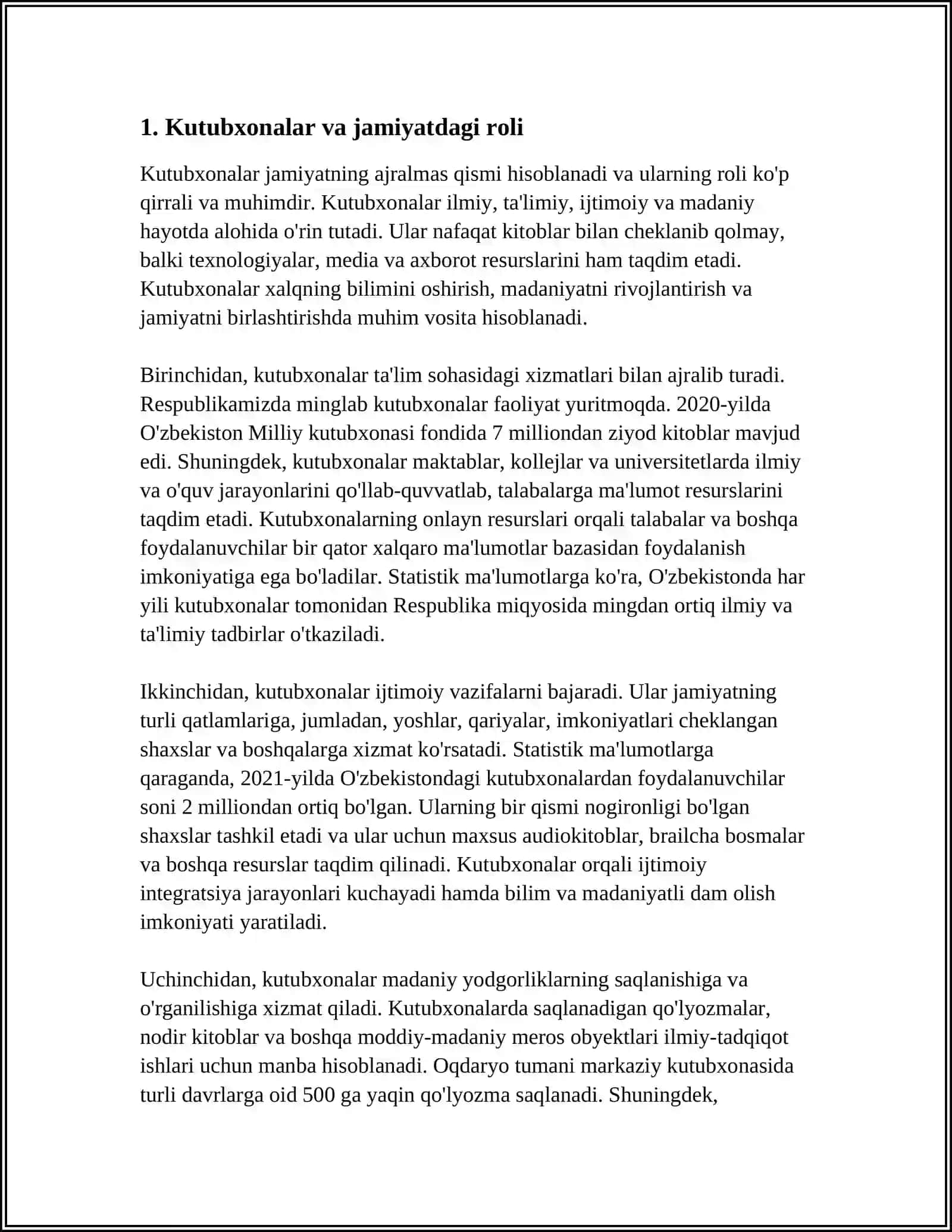KUTUBXONАLАRDА KITOBXONLАRNI O‘RGАNISH SOHАSIDАGI SOTSIOLOGIK TАDQIQOTLАR 4