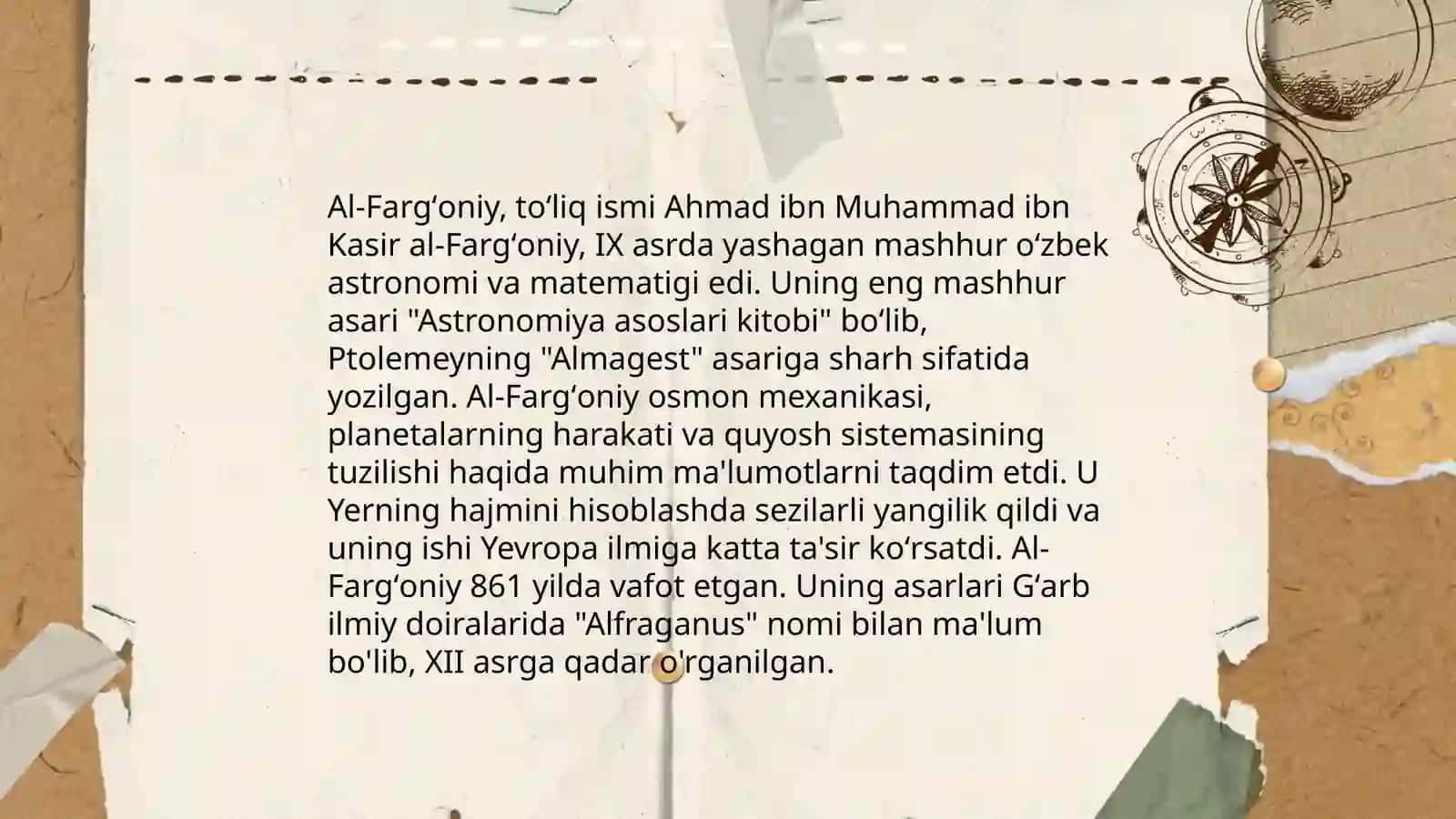 Markaziy Osiyo mutafakkirlarning jahon ilm-faniga qoʻshgan hissasi 4