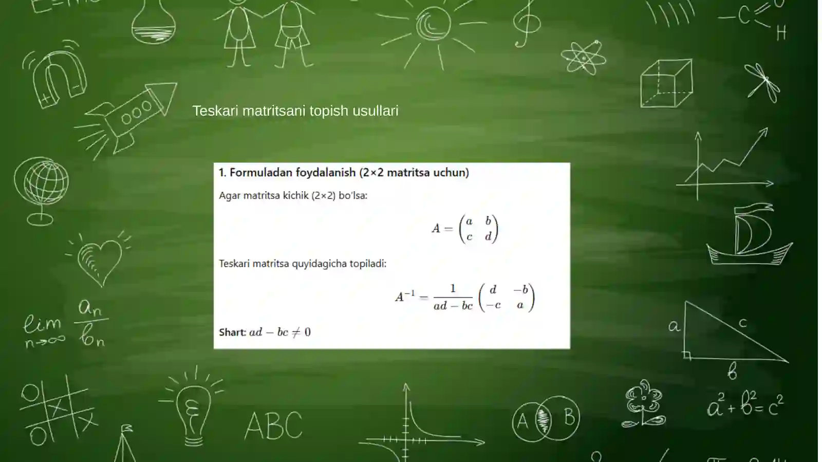 Teskari matritsalar va matritsa rangi 4