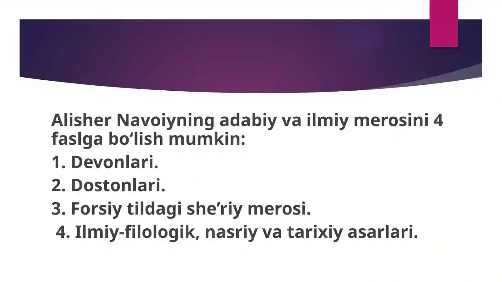 Navoiy- So’z mulkining sultoni 4
