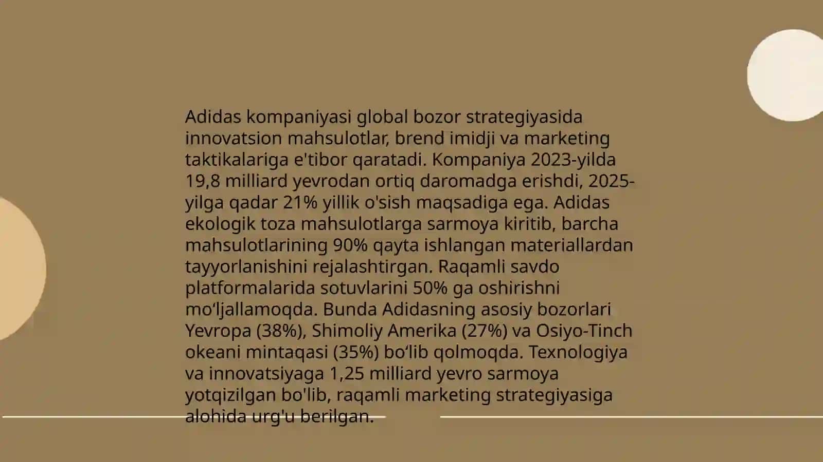 Adidas kompaniyasida loyihani joriy qilishni tashkil etish 4