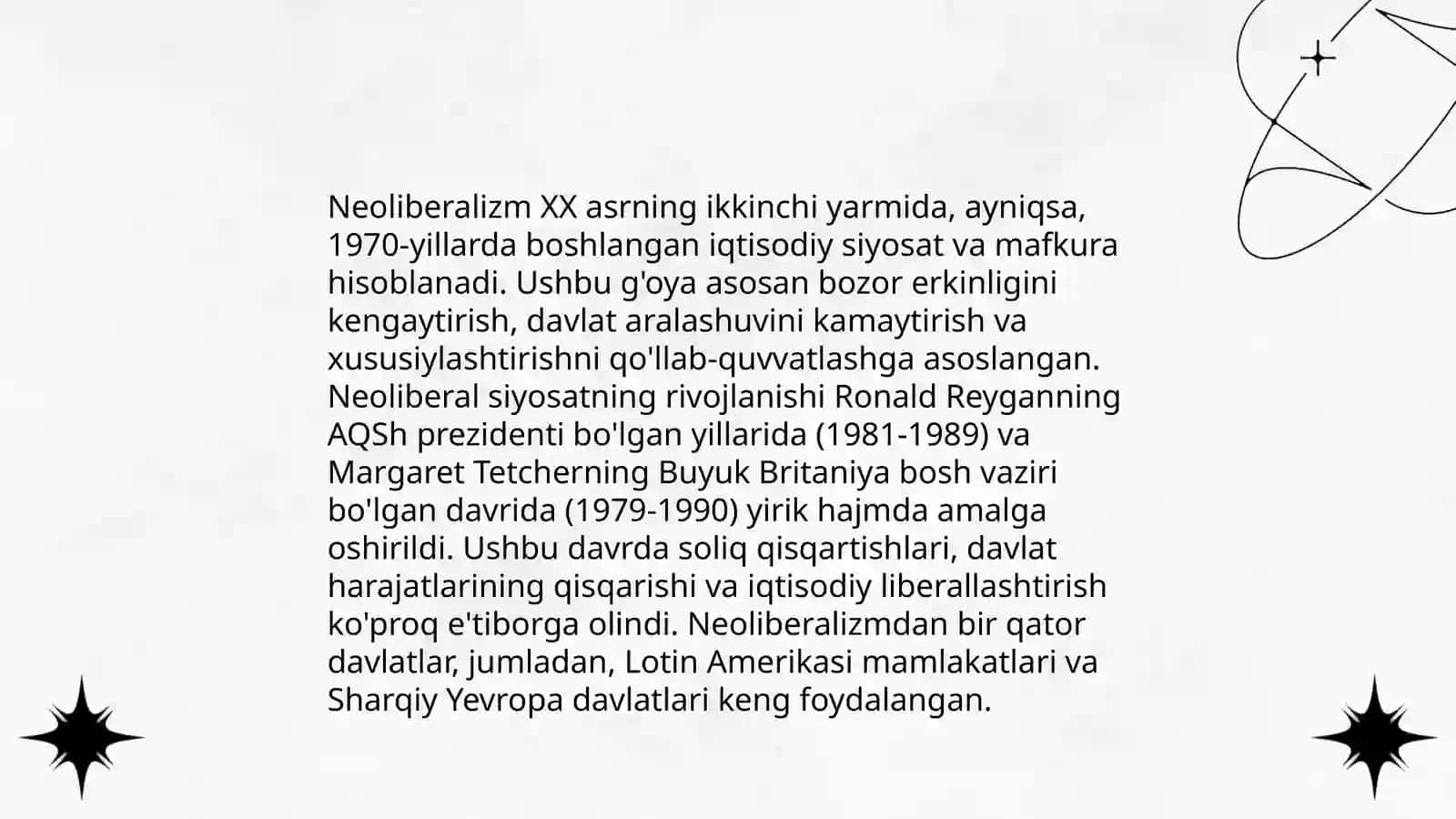 Monetarizm va neoliberalizm evolyutsiyasi. Nomukammal bozor taʼlimotlarini oʻrganish va tahlil qilish 4