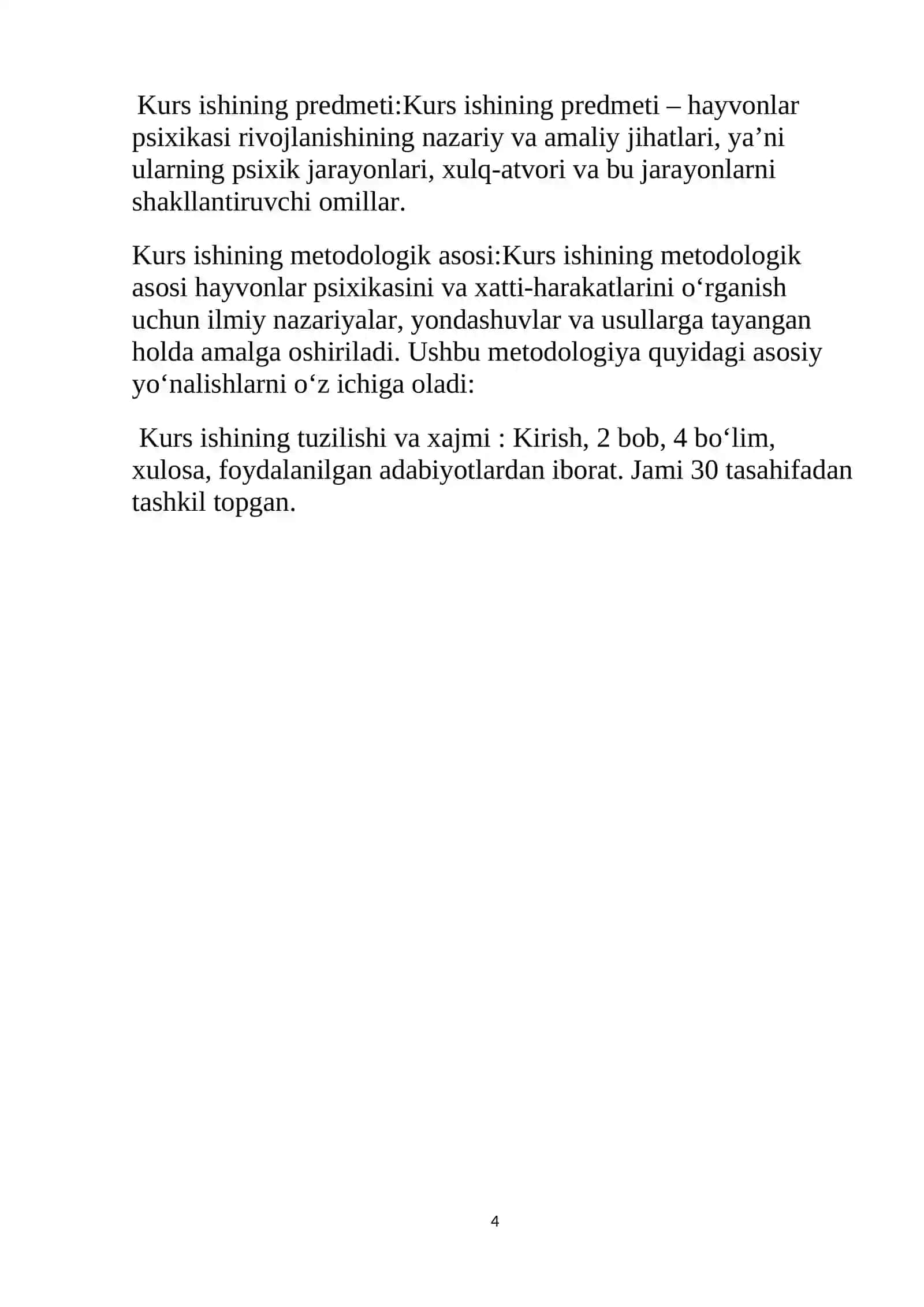 "Hayvonlar psixikasi rivojlanishining asosiy xususiyatlari va ularning xususiyatlarini aniqlashga yondashuv (Leontiev)" 4