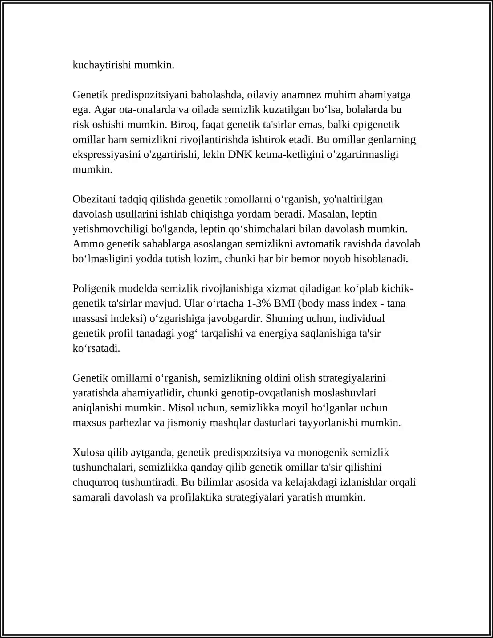 SEMIZLIKNI RIVOJLANISHIDA GENETIK OMILLARNING ROLI 4
