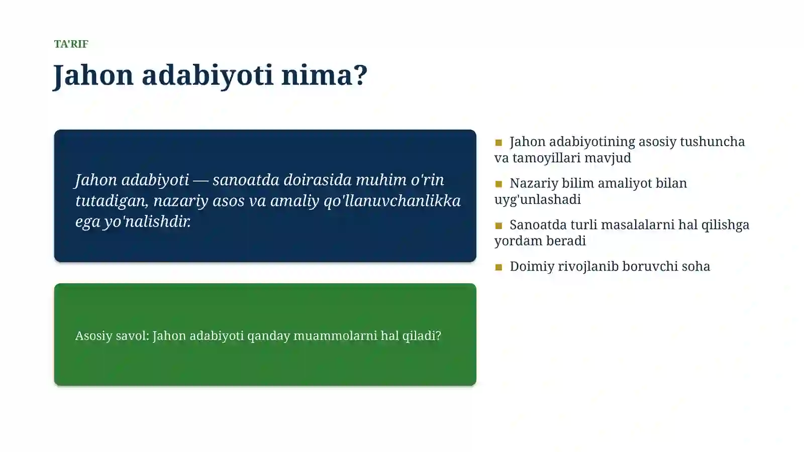 Jahon adabiyoti Global tendensiyalari 4