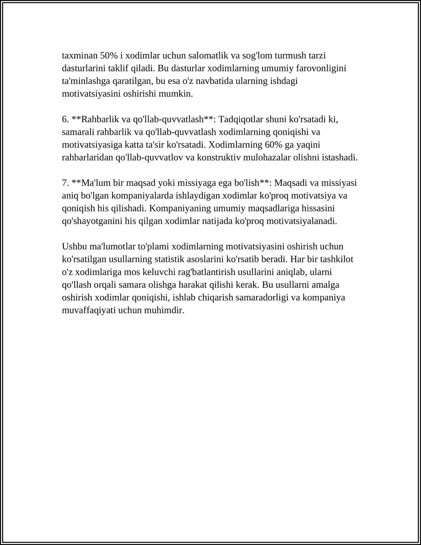 Xodimlarning Motivatsiyasini Oshirish Usullari 4