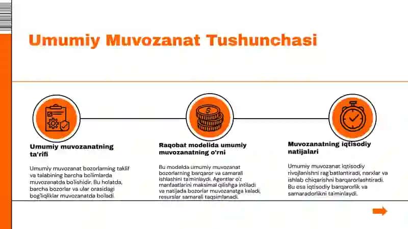 Bir davrli raqobat modelidagi umumiy muvozanat 4