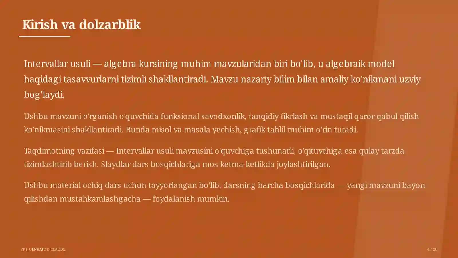 Intervallar usuli (9-sinf) 1