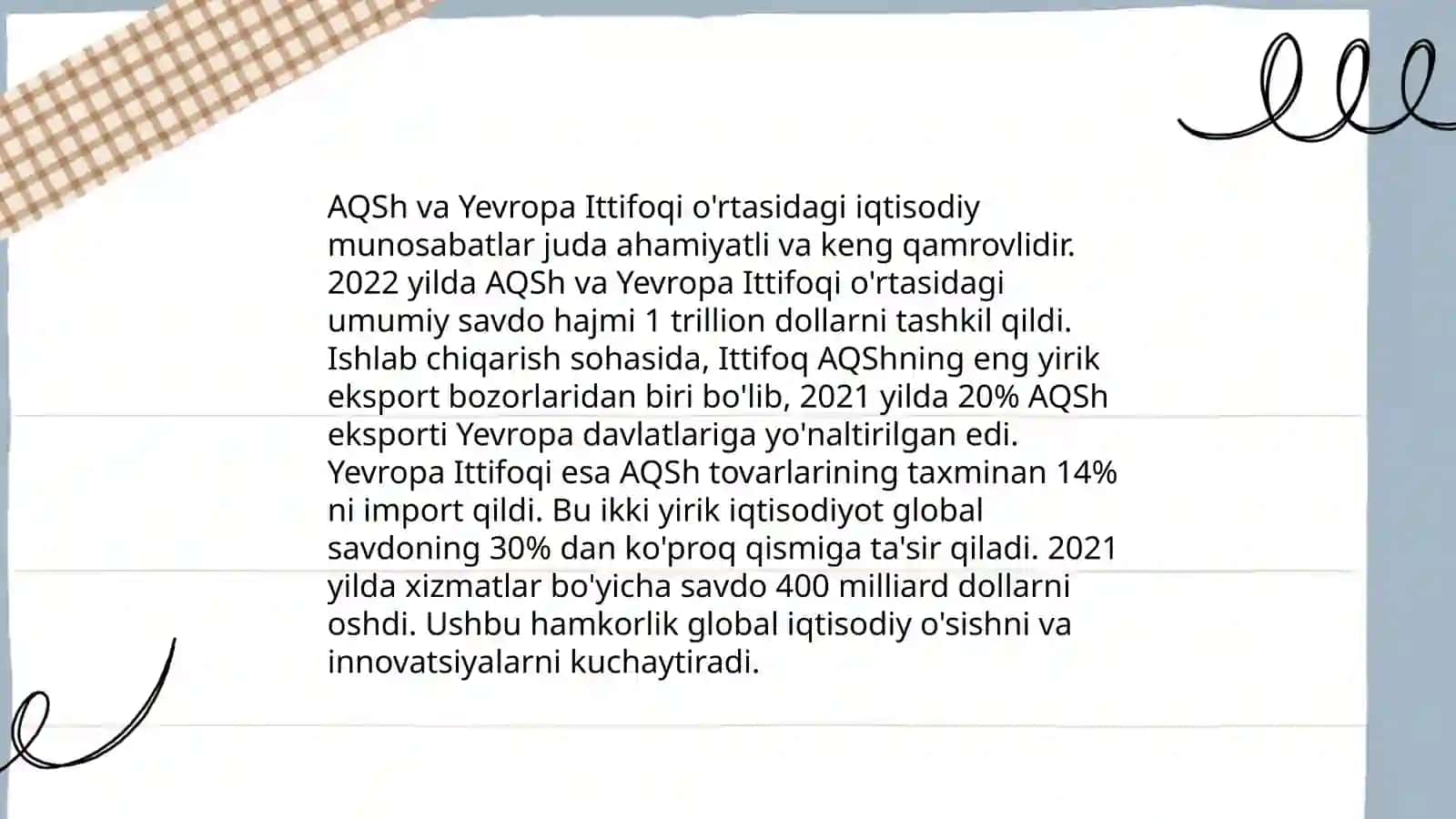 AQSh iqtisodiyoti. Jahon mamlakatlari bilan olib borayotgan iqtisodiy munosabatlari 4