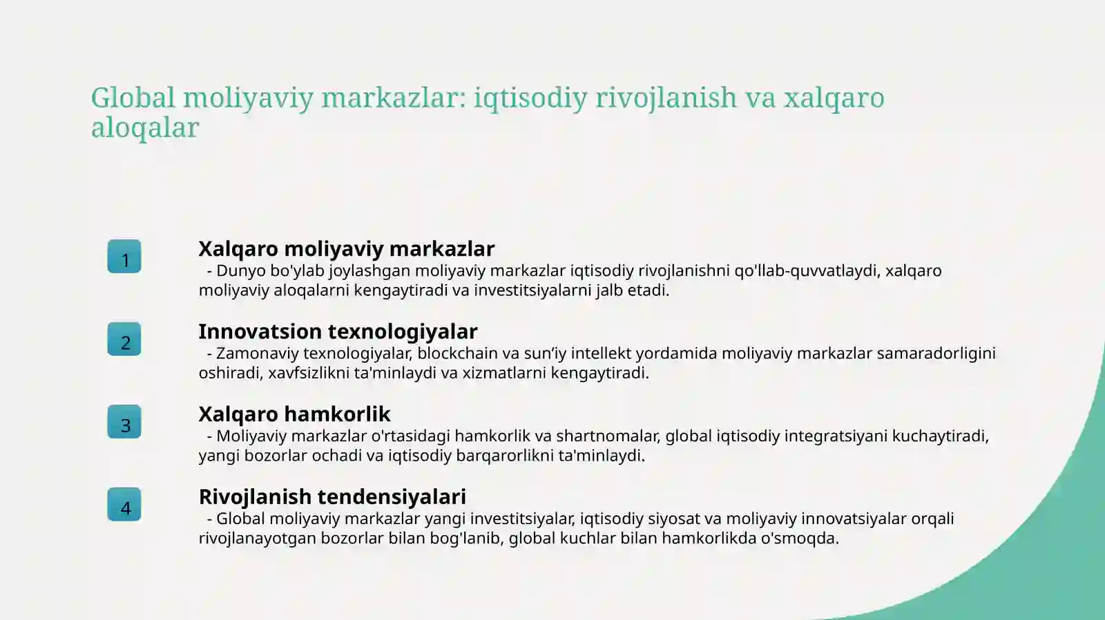Jahon moliyaviy bozorlari va markazlari 4