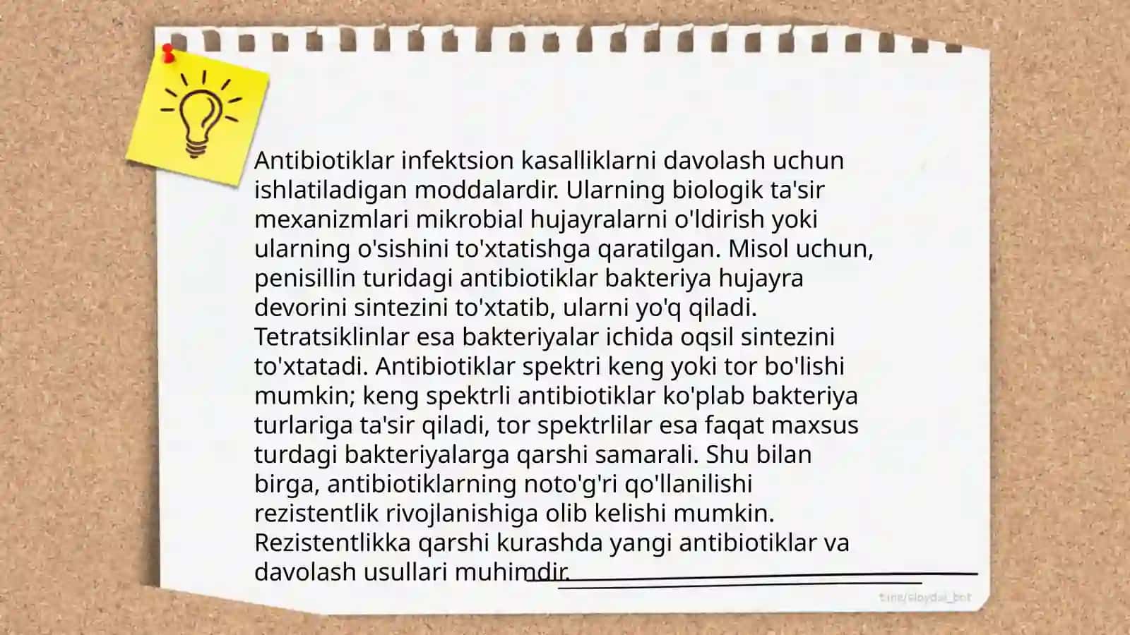 Kimyoterapevtik preparatlar va antibiotiklarning bakteriyalarga chidamli shtammlarining shakllanish mexanizmlari. Amonova Nordona 4