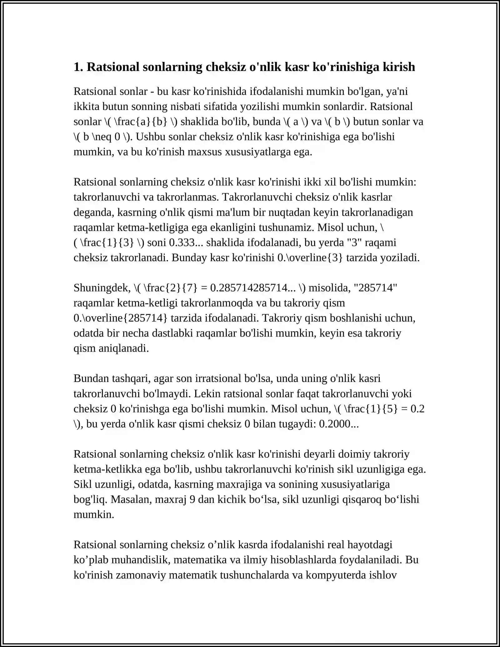 Ratsional Sonlar 4