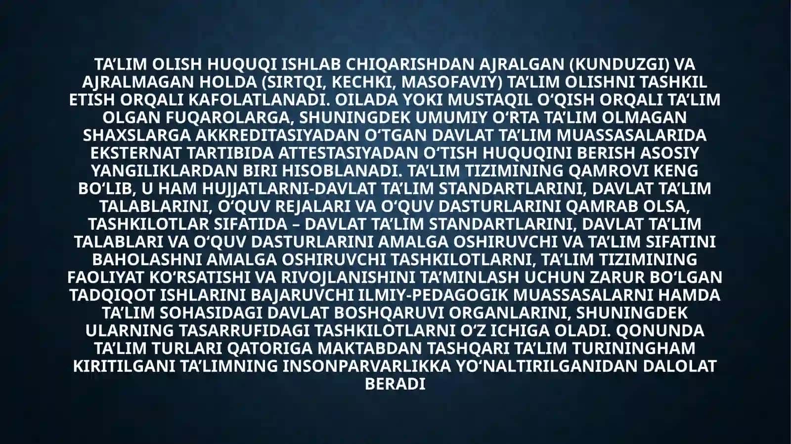 Talim to'g'risidagi qonun 4