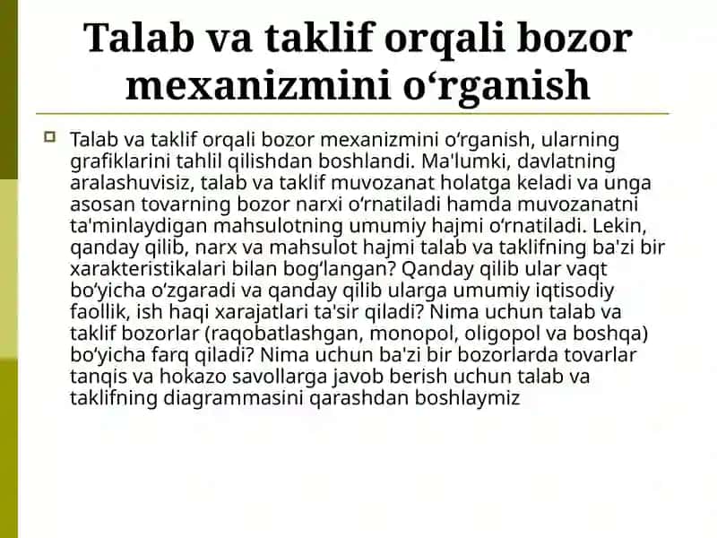 Talab va taklif tahlili asoslari 4