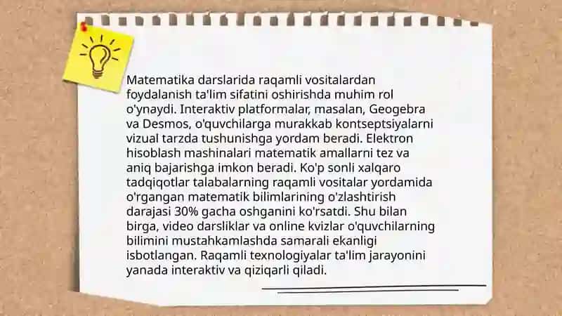 Raqamli texnologiyalar asosida bo'lajak matematika-informatika o'qituvchilarini darslarni loyhalash kompententligini rivojlantirish metodikasi 4