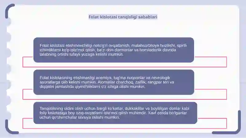 Folat kislotasini yitishmovchiligi 4