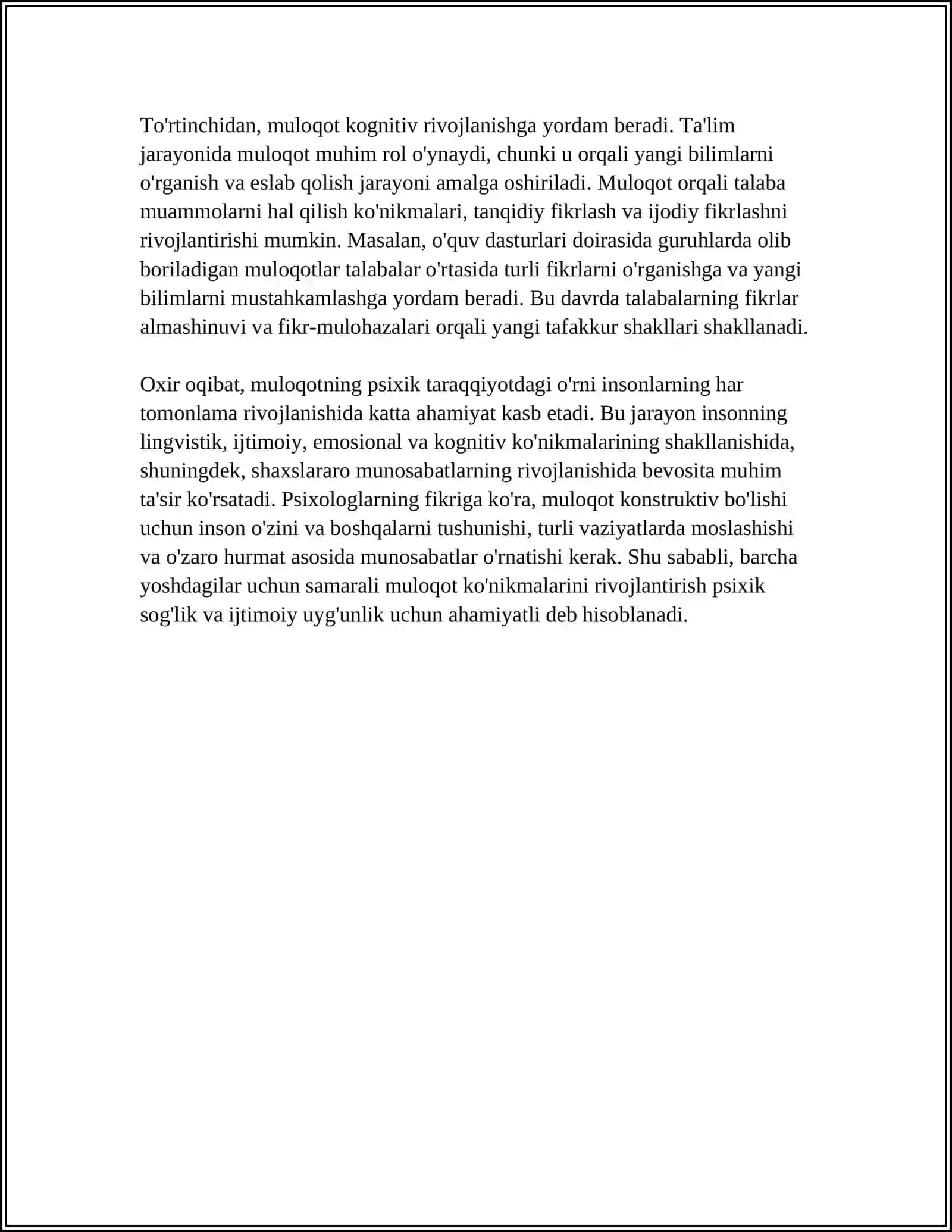 INSON PSIXIK TARAQQIYOTIDA MULOQOTNING AHAMIYATI 4