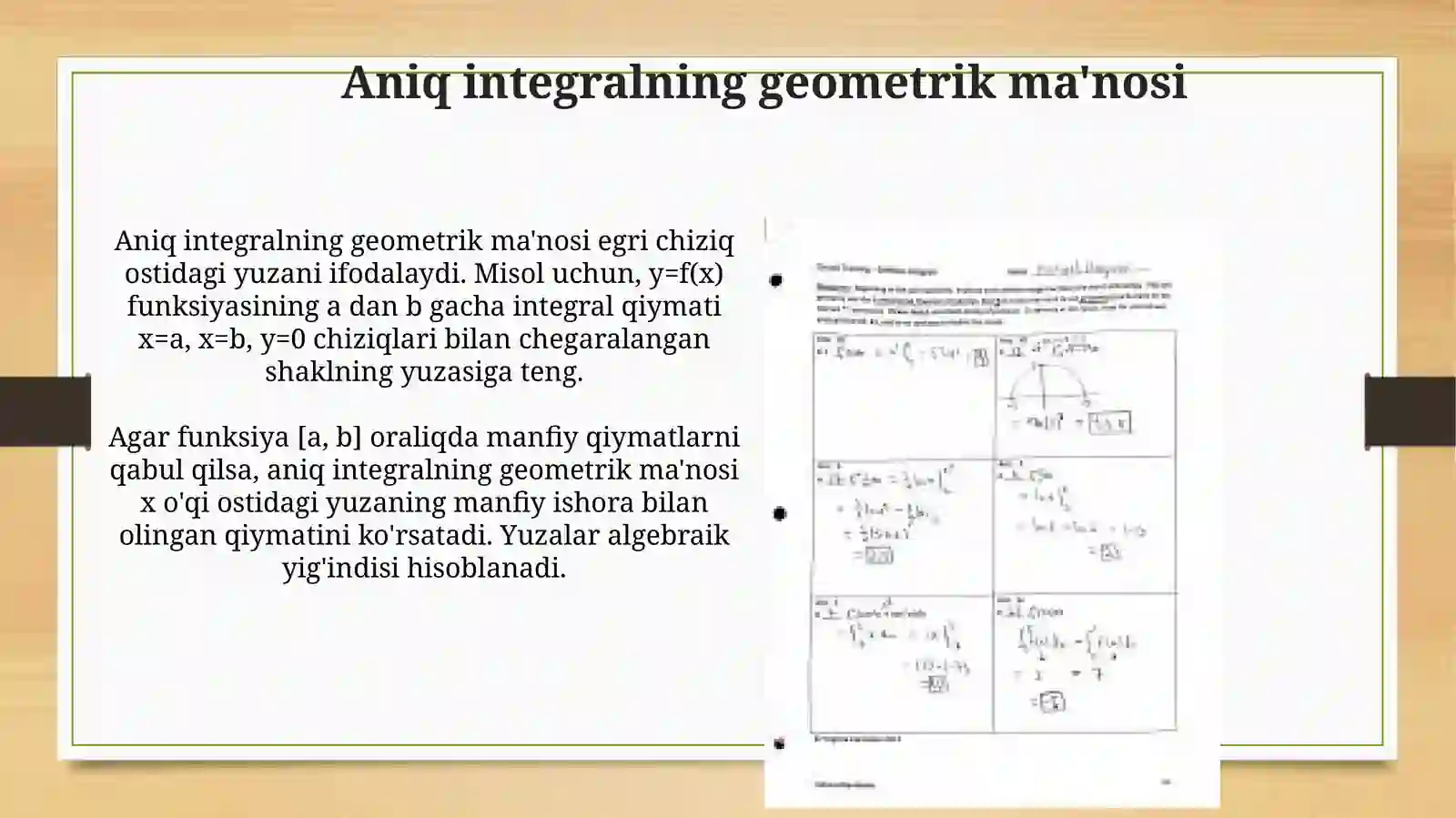 Aniq integral va uning xossalari 4