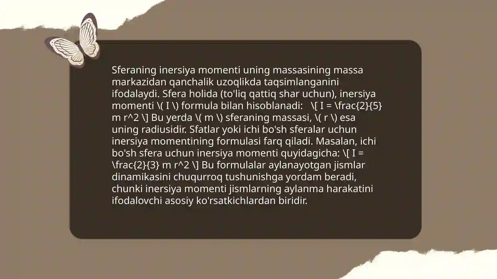Silindrning inersiya momenti 4