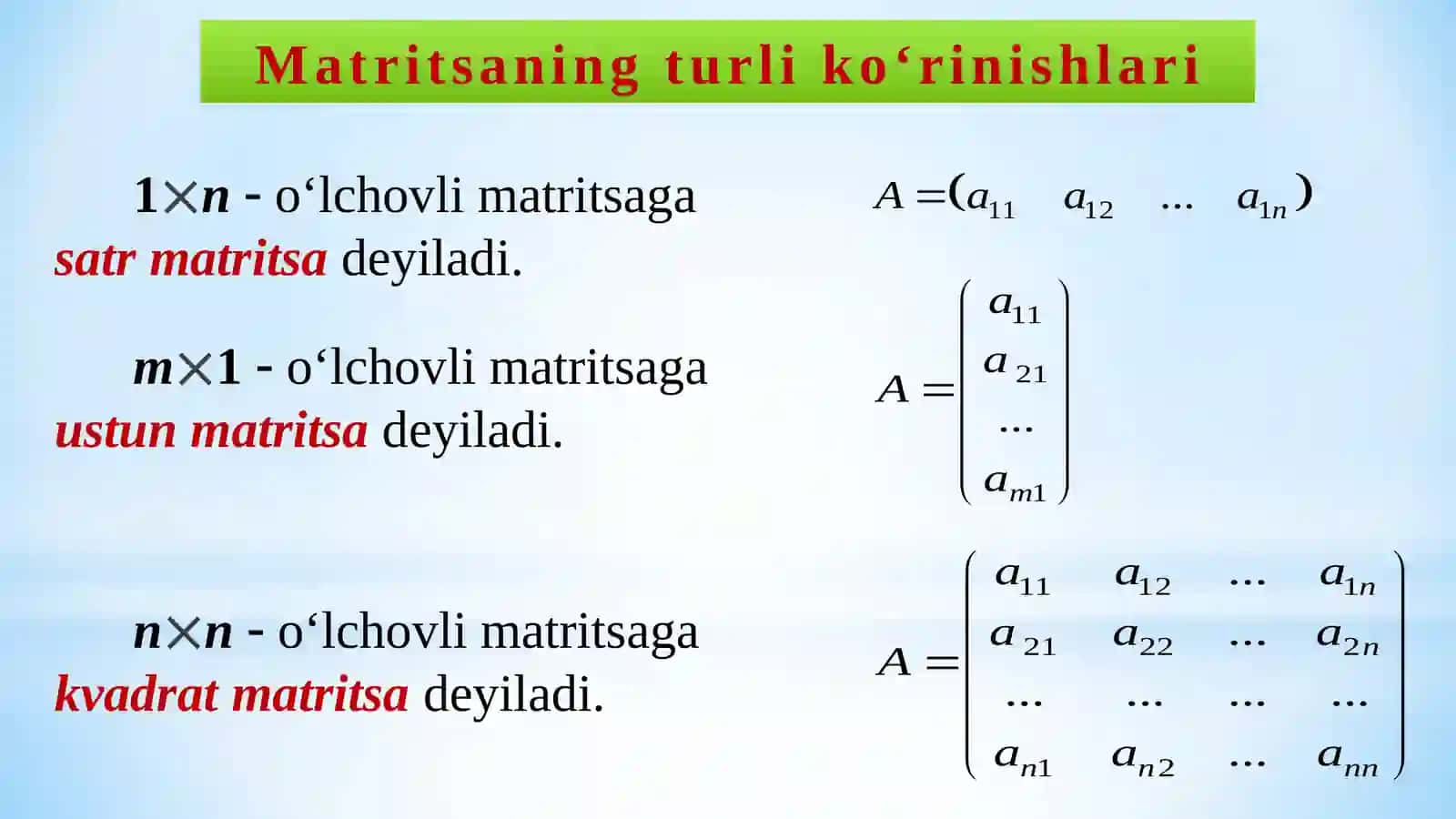 MATRITSALAR VA ULAR USTIDA AMALLAR 4
